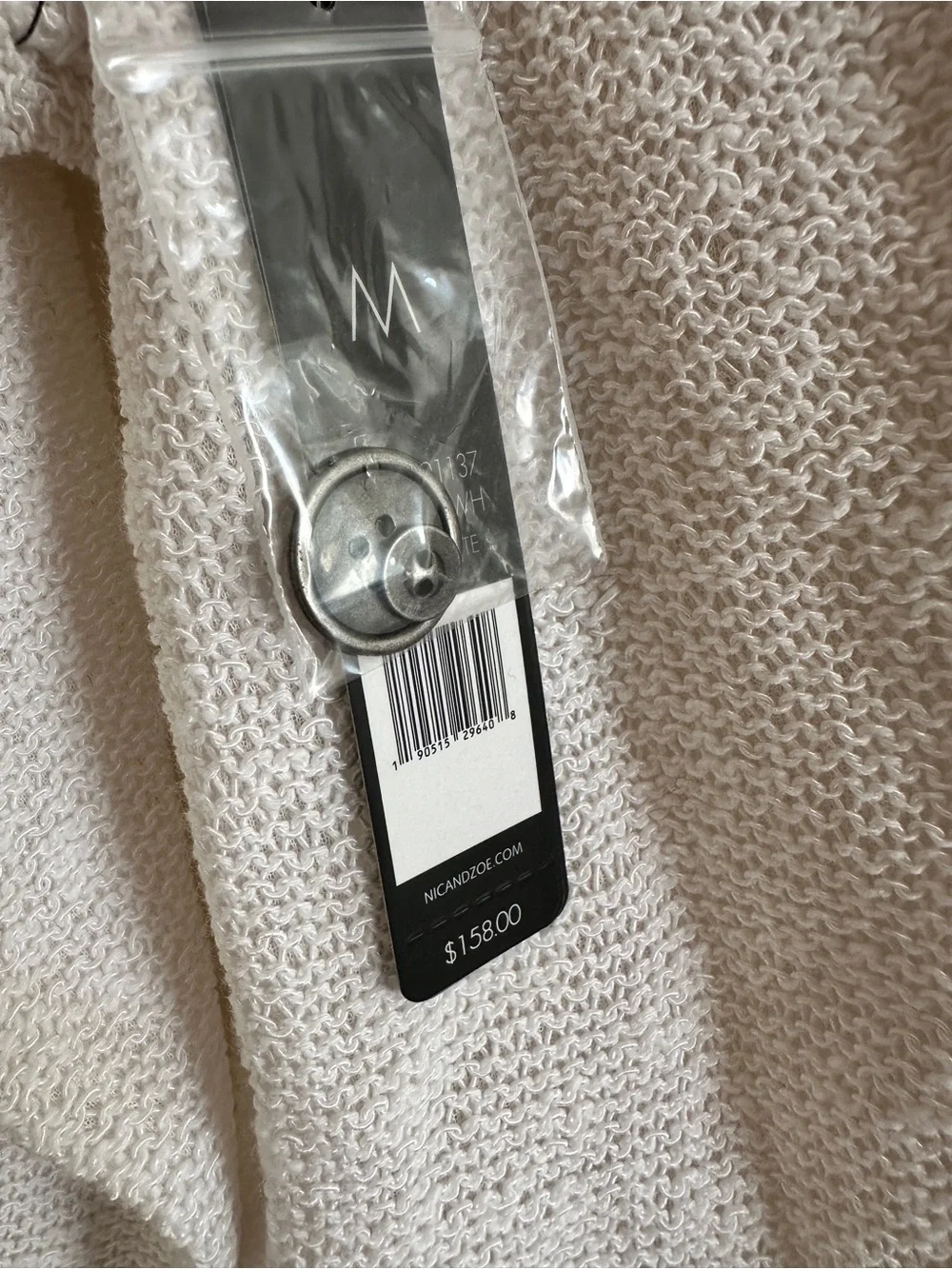 NIC+ZOE White Cardigan with Black Trim - Picture 7 of 8